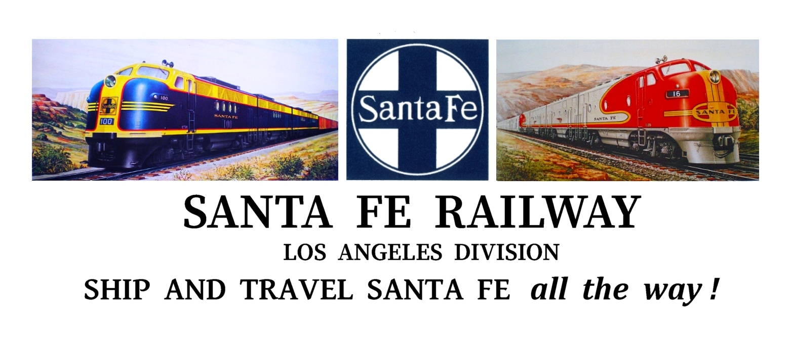 SF Ship & Travel Billboard|Santa Fe Railway, Los Angeles Division